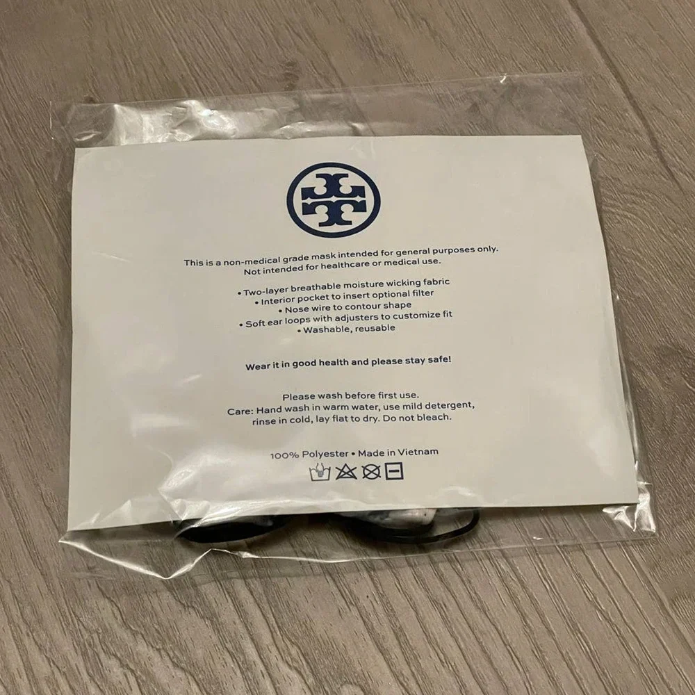 Tory Burch Printed Two Layer Adjustable Face Mask New Limited Print